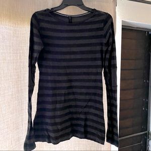 Lululemon | Black Striped Devotion L/S Tee